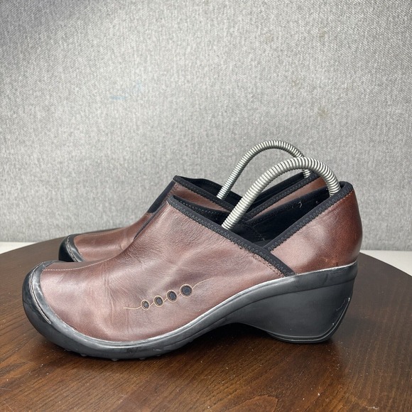 Privo by Clark Clog Shoes Women's Size 11M Brown‎ Leather Comfort Slip On Career - Picture 1 of 16